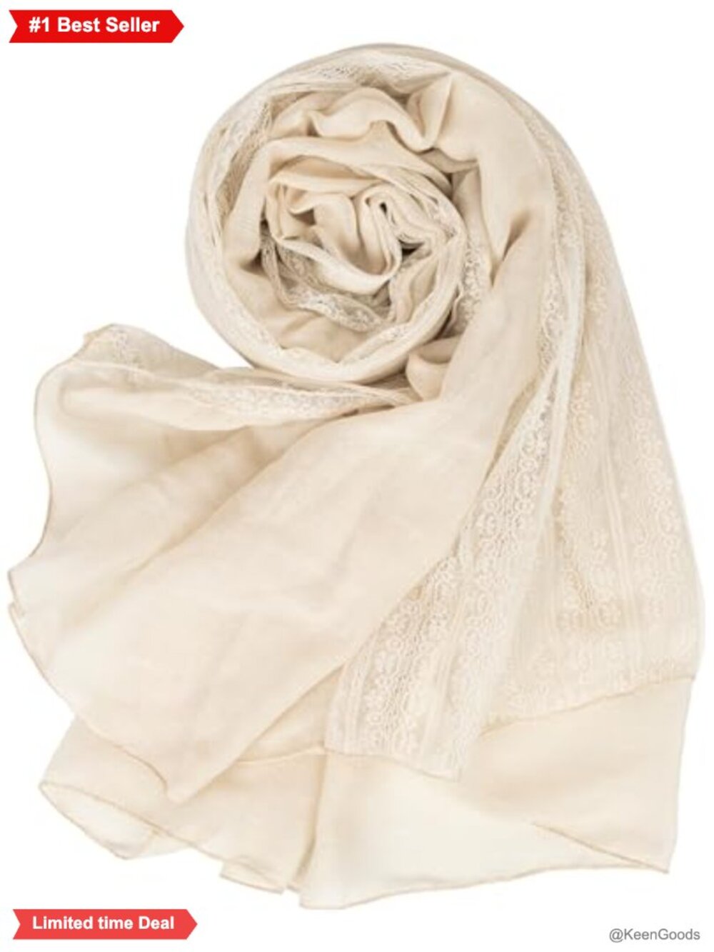 Lace Cotton-Linen Scarf Breathable Sun-Protection Shawl Wrap